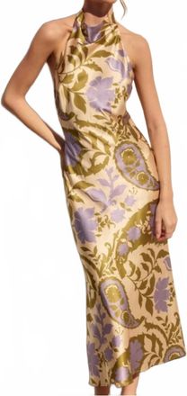 Dress Forum Halter Neck Maxi Dress With Paisley Effect In Purple