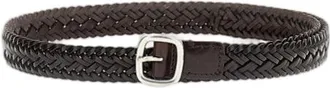 Hereu Dark Brown Braided Leather Belt