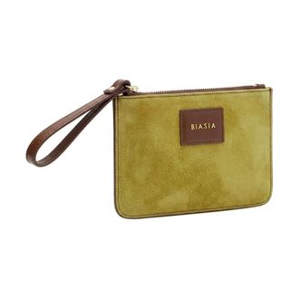 Francesco Biasia Clutches, female, Green, Size: ONE SIZE Flat Suede Coin Purse