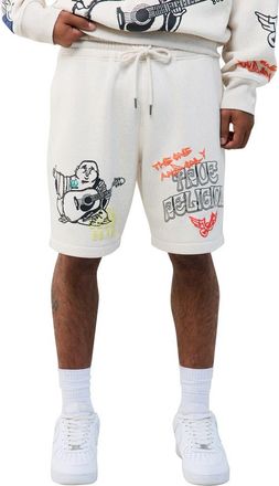 True Religion Sketched Logo Fleece Sweat Shorts in Oatmeal Heather at Nordstrom, Size Xxx-Large