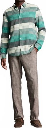 Billy Reid Box Jacquard Wilson Shirt In Green
