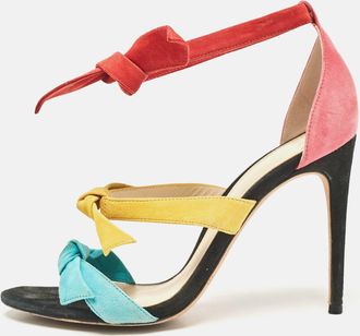 Alexandre Birman Multicolor Suede Ankle Strap Sandals