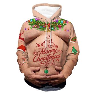 Generic Christmas Hoodie Mens Oversized Christmas Jumper Mens Sweatshirt with Hood Ugly Christmas Hoodie Mens Funny Ugly Christmas Jumper Christmas Hoodie Fun