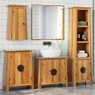 vidaXL Vidaxl - Conjunto De Muebles De Ba&ntilde;o 4 Piezas Madera Maciza De Pino