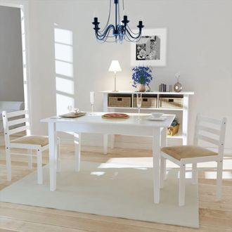 vidaXL Vidaxl - Sillas De Comedor 2 Uds Madera Maciza Caucho Terciopelo Blanco