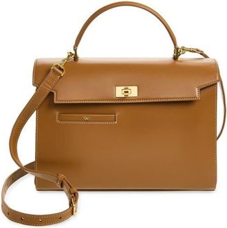 Anya Hindmarch Mortimer Leather Top Handle Bag in Pecan at Nordstrom