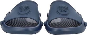 Versace Blue Slip-On Emblem Rubber Flats