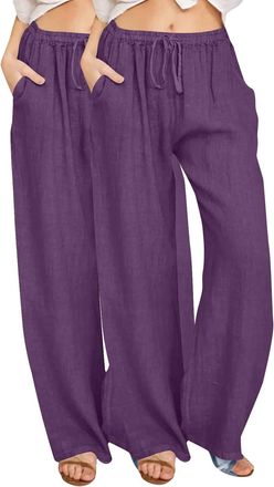 Generic Trouser Linen Culottes for Womens UK Ladies Black Linen Trousers Cotton Traders Womens Pants Black Work Pants Cargo Loungepants Baggy Casual Trousers 