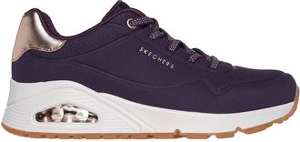 Skechers Womens Uno - Shimmer Away Sneaker, Purple, 8 UK