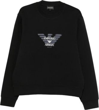 Emporio Armani Sweatshirt met geborduurd design - Heren - Sweatshirts - Zwart - S - Katoen - Hoodies & sweatvesten