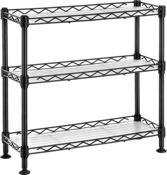 OEM Estante Para Especias De Tres Niveles, Estante De Cocina De Metal Con Estantes De Pl&aacute;stico, Estante De Almacenamiento, Altura Ajustable, Negro