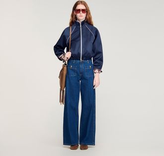 Sandro Raw straight patch pocket jeans