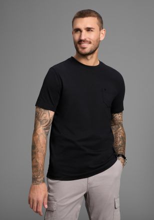 Bruno Banani T-Shirt BRUNO BANANI, Herren, Gr. 4XL (68/70), schwarz, Single Jersey, Obermaterial: 100% Baumwolle, washed, slim fit, Rundhals, Shirts T-Shirt, Gewas