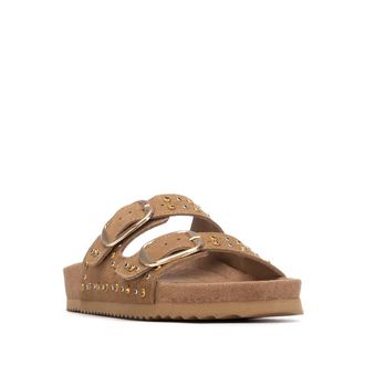 Xti Womens Suede Double Strap Buckle Sandals