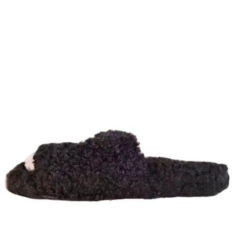 Balenciaga (WMNS) Balenciaga Furry Slides Black 654261W2DO21008