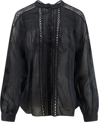 Isabel Marant Embroidered Crewneck Shirt - female - Marant &eacute;toile - Shirts - Black - S - Blouses & Shirts