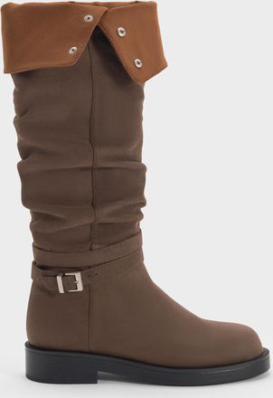 Charles & Keith Eilis Faux Suede Thigh-High Boots