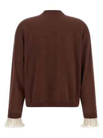 Fabiana Filippi Pleated Cuff Detail Sweater - Brown