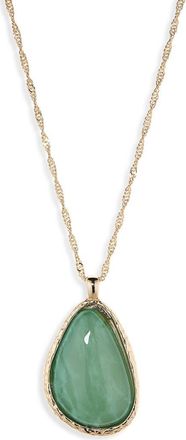 Nordstrom Rack Classic Color Stone Pendant Necklace in Green Turquoise- Gold at Nordstrom Rack