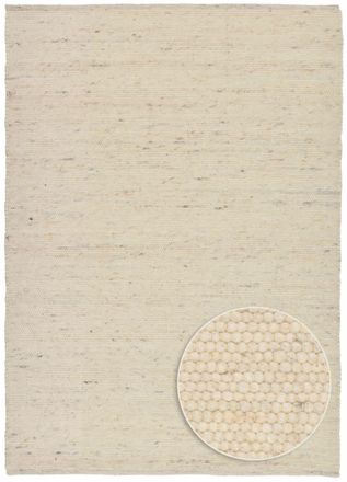 THEKO Alfombra tejida a mano de lana virgen - Natural 140x200 cm