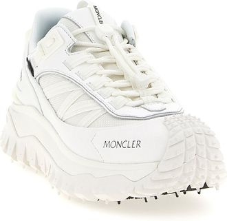 Moncler Mens White Polyamide Athletic Sneakers
