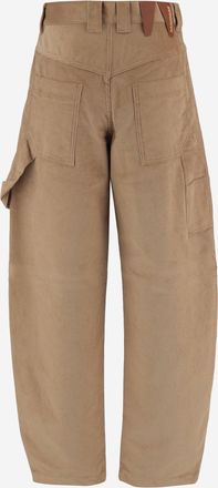 Darkpark Womens Cargo Trousers Audrey Cotton-Velvet Beige