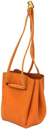 Herm&egrave;s Orange Box Calf Leather Pouch (Pre-Owned)