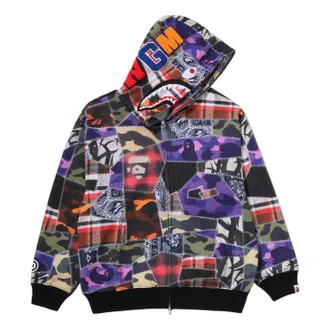 A Bathing Ape Crazy Patch Shark Full Zip Hoodie Multicolor 0ZXSWM317151RMLX
