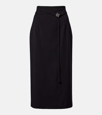 Sportmax High-rise virgin wool midi skirt