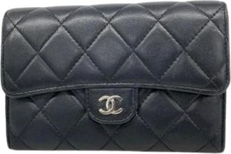 Chanel Pre-owned Wallets, female, Black, Size: ONE SIZE Pre-owned Leather Wallet