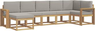 vidaXL Conjunto De Sof&aacute;s De Exterior 7 Uds. Blanco Y Gris Claro Vidaxl