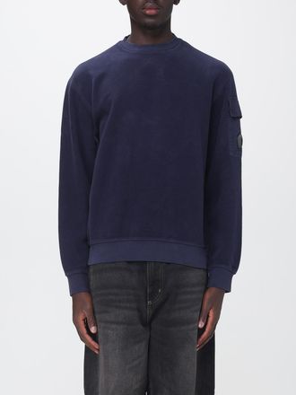 C.P. Company C. P. COMPANY Felpa girocollo in cotone con tasca e patch logo
