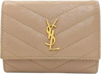 Saint Laurent Pre-owned Leren Sleutelhanger - Dames - Vintage Accessoires - Beige - ONE Size - Leer - Vintage