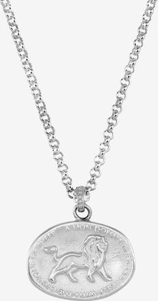 Dower & Hall Mens Inspiring Lion Talisman Necklace in Sterling Silver at Nordstrom, Size 22