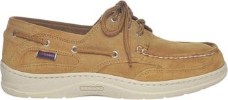 Sebago Mens Scotty Suede Boat Shoes (Brown Cognac) - Brown/Navy - Size UK 9.5