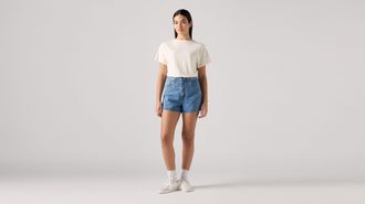 Levi's High Waisted Mom Shorts - Womens - 23 - Blue