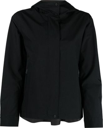Herno zip-fastening hooded jacket - women - Polyamide/Polyester/Polytetrafluoroethylene (PTFE) - 46 - Black