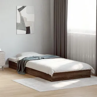vidaXL Estructura De Cama Sin Colch&oacute;n Madera Marr&oacute;n Roble 75x190 Cm Vidaxl