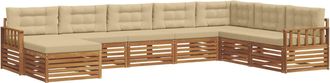 vidaXL Conjunto De Sof&aacute;s De Exterior 8 Uds. Natural Y Beige Vidaxl