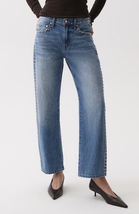 Pistola Denim Lexi High Waist Ankle Straight Leg Jeans in Star Studded at Nordstrom, Size 24