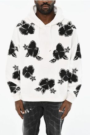 Dsquared2 Floral-Motif Two-Tone Hoodie size S