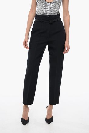 Dior Pantaloni in Misto Lana a Una Pince con Cintura Dior