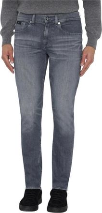 7 For All Mankind Tapered Stretch Tek Special Edition Jeans - Heren - Slim Fit Jeans - Grijs - W30 - Jeans
