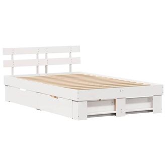 Berkfield Home with Drawer with Headboard with Storage White 120 x 200 cm Wood