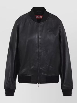 Diesel leather relaxed-fit bomber jacket