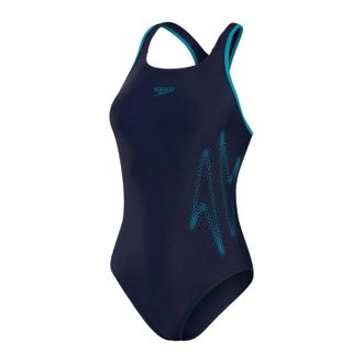 Speedo Dames/Dames Logo Racerback Eendelig Zwempak (Zwart, Groen)
