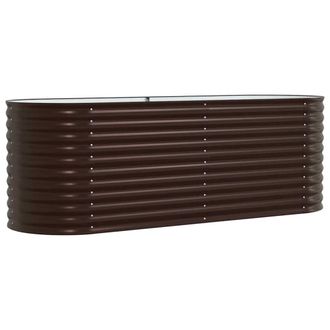 Berkfield Home Garden Raised Bed Brown 240x80x81 cm Galvanized Steel | Size: 240 x 80 x 81 cm