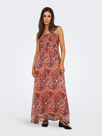 Only Maxikleid ONLY ONLELENA VIKKI LIFE STRAP ANK DRESS WVN, Damen, Gr. S (36), N-Gr, bunt (langoustino aop:cool indie), Web, Obermaterial: 100% Polyester,