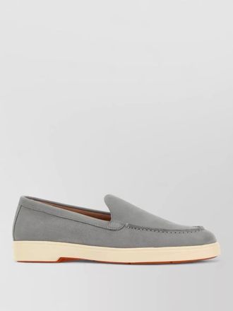 Santoni yalta suede loafers round toe contrast sole