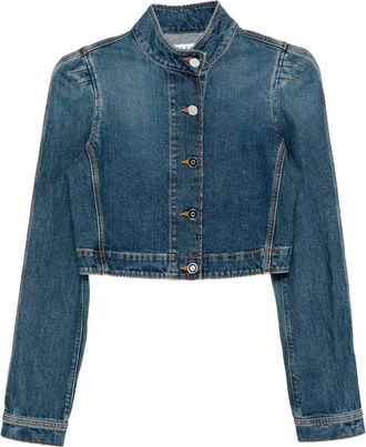Alaia High-Neck Denim Jacket